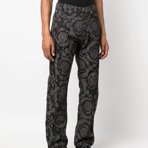 AUTHENTIC new VERSACE 23FW sz 31 Barocco Silhouette patterned jeans - Picture 2 of 10